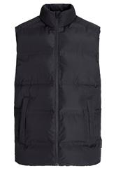 JACK & JONES Big & Tall Black Collared Puffer Bodywarmer | BadRhino 1