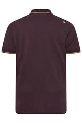 D555 Big & Tall Burgundy Red Jacquard Pique Polo Shirt | BadRhino 5