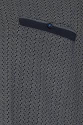 D555 Big & Tall Navy Blue Jacquard Polo Shirt | BadRhino 3