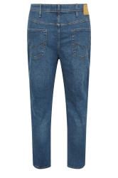 JACK & JONES Big & Tall Blue Mid Wash Mike Jeans| BadRhino 4