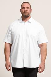 D555 Big & Tall White Short Sleeve Non Iron Stretch Shirt | BadRhino 3