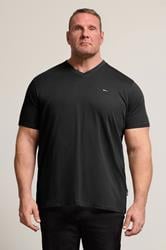 BadRhino Big & Tall Black 5 Pack Extra Long V-Neck T-Shirts | BadRhino 2