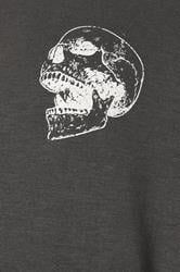 BadRhino Big & Tall Ebony Grey Skull Print Hoodie | BadRhino 4
