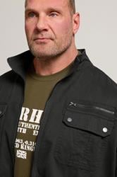 BadRhino Big & Tall Black Cotton Zip Through Jacket | BadRhino 5