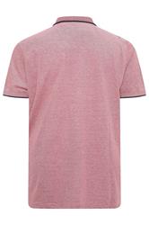 D555 Big & Tall Red Pique Jacquard Polo Shirt | BadRhino 4