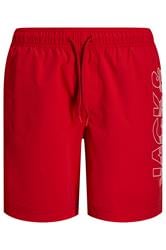 JACK & JONES Big & Tall Red Wave Swim Shorts