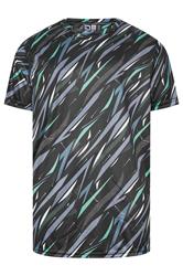 D555 Big & Tall Black Lightweight All Over Print T-Shirt | BadRhino 1