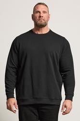 STUDIO A Big & Tall Black Crew Neck Sweatshirt | BadRhino 1