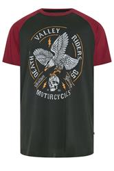 KAM Big & Tall Black Raglan Graphic Print T-Shirt | BadRhino 1