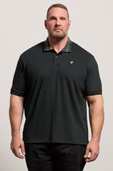 LYLE & SCOTT Big & Tall Black Tartan Collar Polo Shirt | BadRhino 3
