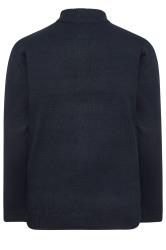 BadRhino Navy Blue Essential Quarter Zip Knitted Jumper | BadRhino 4