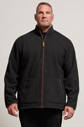 D555 Big & Tall Black Zip Through Fleece Jacket | BadRhino 1