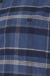 D555 Big & Tall Navy Blue Check Shirt | BadRhino 3