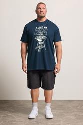 BadRhino Big & Tall Navy Blue Extra Long 'My BBQ' Graphic T-Shirt | BadRhino 1