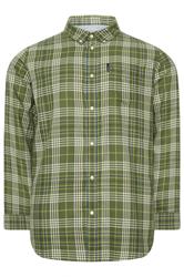 BEN SHERMAN Big & Tall Green Check Shirt | BadRhino 1