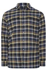 LYLE & SCOTT Big & Tall Blue & Green Brushed Cotton Check Shirt | BadRhino 1