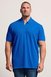 BadRhino Big & Tall Blue & Yellow Contrast Polo Shirt | BadRhino 1
