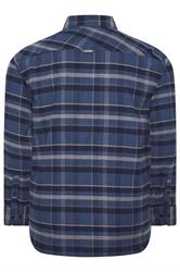 D555 Big & Tall Navy Blue Check Shirt | BadRhino 2