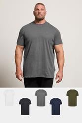 BadRhino Big & Tall 5 Pack Black/White/Navy Blue/Green/Grey Extra Long Core T-Shirts| BadRhino 1