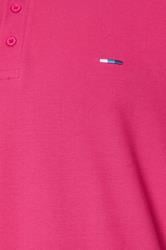 BadRhino Big & Tall Pink & White Tipped Polo Shirt | BadRhino 3