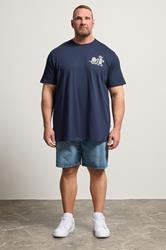 BadRhino Big & Tall Navy Blue Extra Long 'Cartoon Golf' Graphic T-Shirt | BadRhino 2