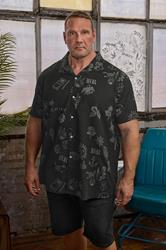 BadRhino Big & Tall Black Tattoo Print Shirt | BadRhino 1