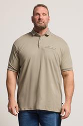 D555 Big & Tall Stone Brown Interlock Jacquard Polo Shirt | BadRhino 3