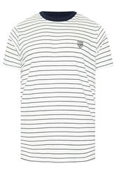 BadRhino Big & Tall Off-White Extra Long Stripe Pique T-Shirt