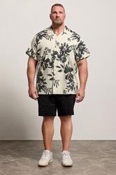 JACK & JONES Big & Tall Off White Floral Print Short Sleeve Shirt | BadRhino 1