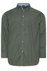 KAM Big & Tall Forest Green Geometric Shirt | BadRhino 1