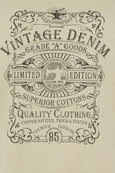 KAM Big & Tall Stone Beige Vintage Denim Graphic Print T-Shirt | BadRhino 5