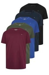 BadRhino Big & Tall Black/Red/Green/Blue/Navy Blue 5 Pack V-Neck T-Shirts