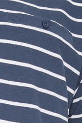 KAM Big & Tall Vintage Indigo Blue Stripe Print Polo Shirt | BadRhino 5