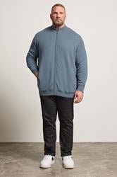 BadRhino Big & Tall Blue Knitted Borg Zip Up | BadRhino 3