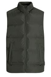 JACK & JONES Big & Tall Rosin Green Collared Puffer Bodywarmer | BadRhino 2