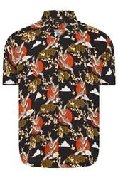 BadRhino Big & Tall Black Japanese Woodblock Print Shirt