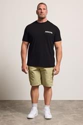 JACK & JONES Big & Tall 2 PACK Neutral And Olive Green Cargo Shorts | BadRhino 4