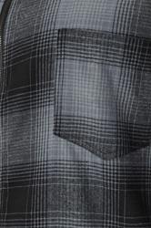 KAM Big & Tall Navy Blue Zip Through Quilted Check Overshirt | BadRhino 3