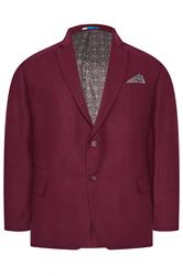 BadRhino Tailoring Big & Tall Burgundy Red Tweed Suit Jacket 1