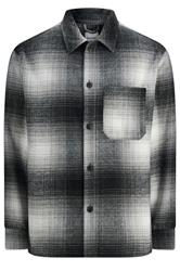 JACK & JONES Big & Tall Black Check Overshirt | BadRhino 1