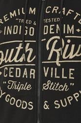 KAM Big & Tall Black 'South River' Fleece Lined Hoodie | BadRhino 3