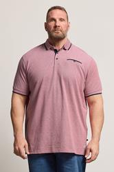 D555 Big & Tall Red Pique Jacquard Polo Shirt | BadRhino 3