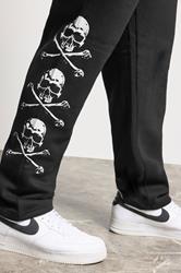 BadRhino Big & Tall Black Side Skull Open Hem Joggers | BadRhino 5