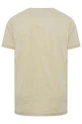 KAM Big & Tall Stone Beige Vintage Denim Graphic Print T-Shirt | BadRhino 4