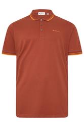 Ben Sherman Big & Tall Burnt Orange Signature Pique Polo Shirt | BadRhino 1
