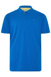 BadRhino Big & Tall Blue & Yellow Contrast Polo Shirt