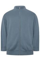 BadRhino Big & Tall Blue Knitted Borg Zip Up | BadRhino 6