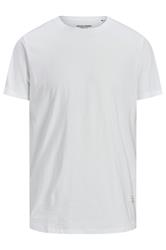JACK & JONES Big & Tall White Jenoa Crew T-Shirt | BadRhino 1