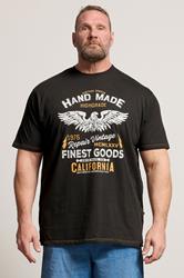 KAM Big & Tall Black California Print T-Shirt | BadRhino 3