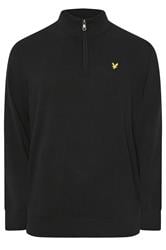 LYLE & SCOTT Big & Tall Black Quarter Zip Jumper | BadRhino 1